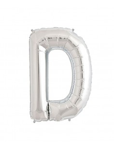 Balon Folie Litera D Argintiu - 40 cm