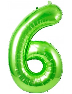 Balon Folie Cifra 6 Verde - 100 cm