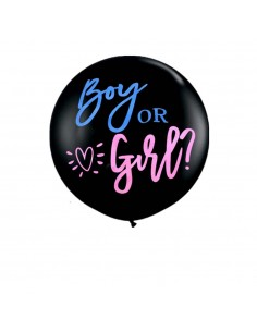 Balon Latex Jumbo Rotund " Boy or Girl"  BAIETEL  Gender Reveal/Dezvaluire Sex- 90 cm