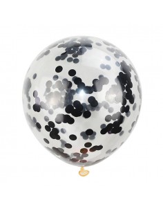 Set 5 Baloane Confetti Negre 30 cm