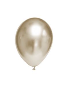 Set 10 baloane chrome WHITE GOLD 30 cm
