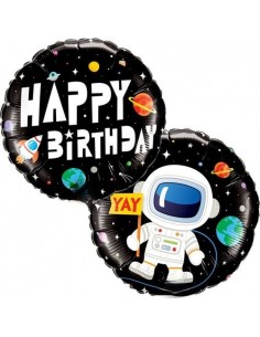 Balon Folie Rotund HAPPY BIRTHDAY Astronaut 45x45 cm