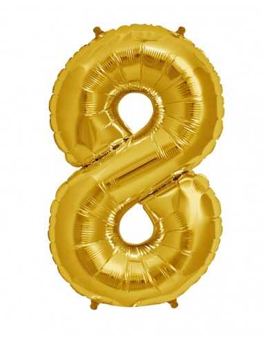 Balon Folie Cifra 8 Auriu - 100 cm