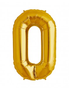 Balon Folie Cifra 0 Auriu -  100 cm