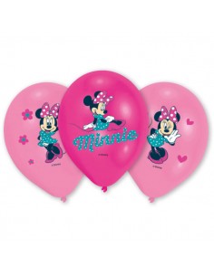 Set 6 baloane latex Minnie Mouse 28 cm