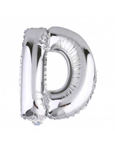 Balon Folie Litera D Argintiu - 40 cm